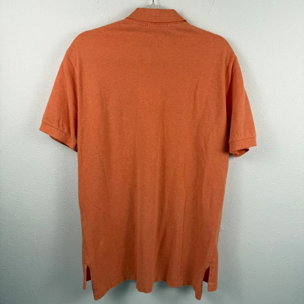 Polo Ralph Lauren Mens Orange Heather Short Sleeve‎ Pique Polo Shirt Size M